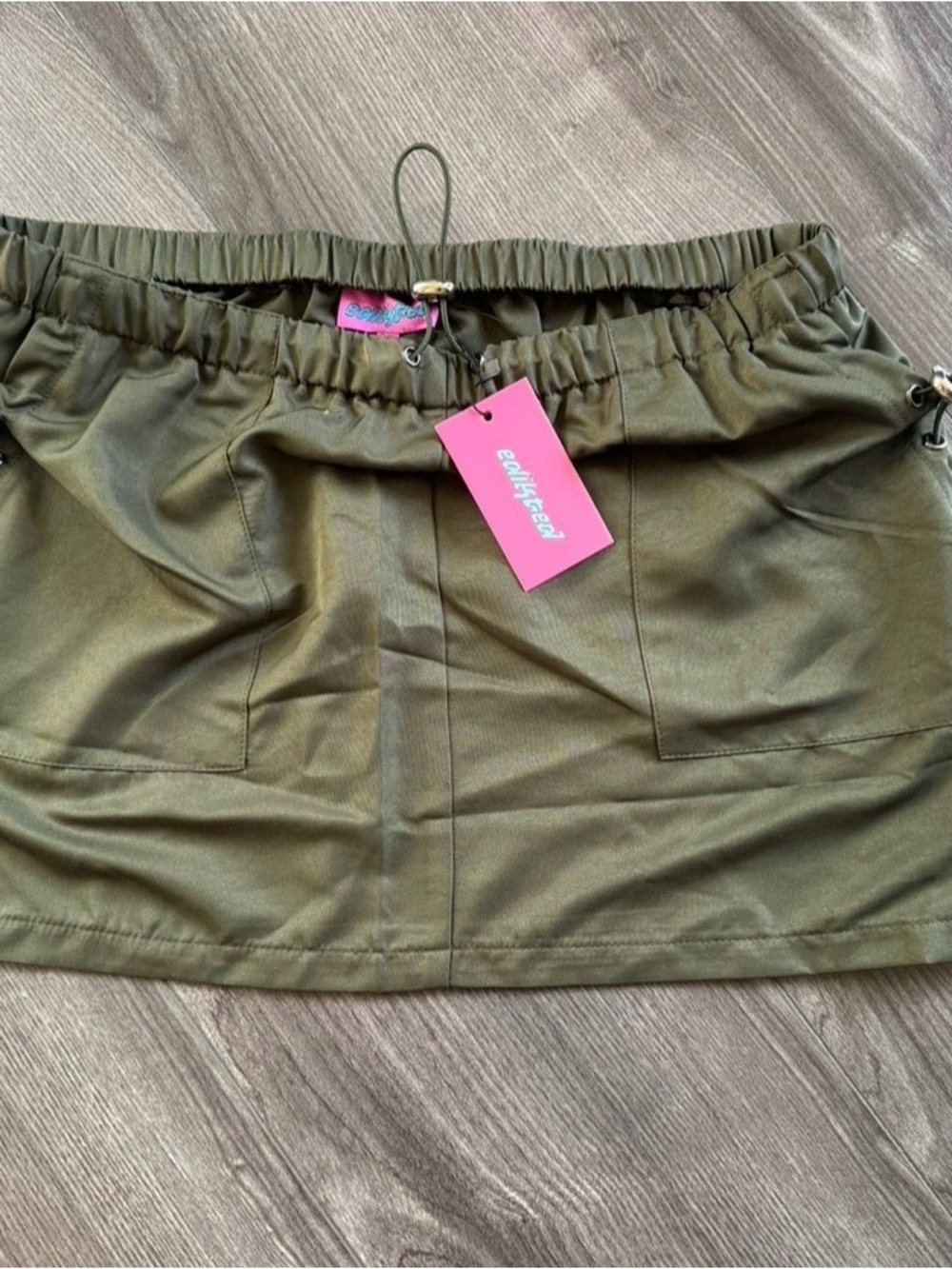 Edikted Olive Green Utility Mini Skirt